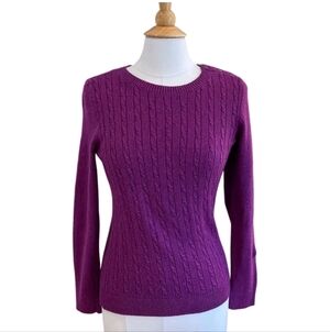 Talbots Cable Knit Cotton Blend Sweater Medium